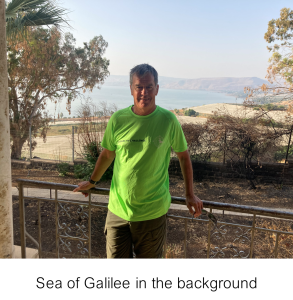 Trevor at the Sea of Galilee during the Jesus Trail 2022